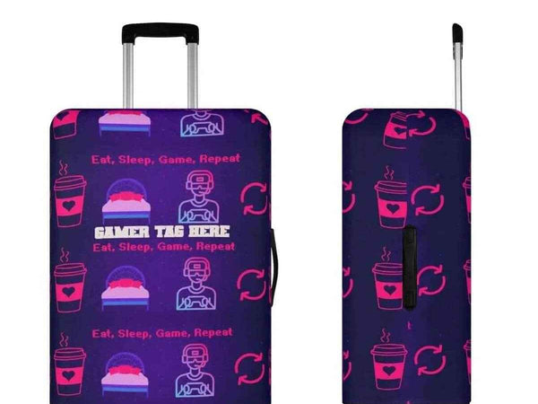 Personalized Gamer Luggage Cover | Eat Sleep Game Repeat