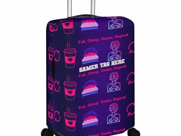 Personalized Gamer Luggage Cover | Eat Sleep Game Repeat - Iron Phoenix GHG