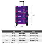 Personalized Gamer Luggage Cover - side view showing pattern and fabric stretch | Our Phoenix Rise