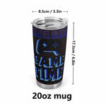 Gamer Insulated Travel Mug - Angled view showing design and base | Our Phoenix Rise