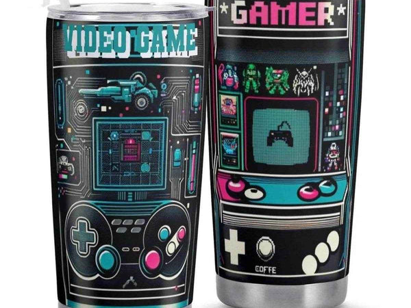 "Retro Arcade" Gamer Tumbler | Iron Phoenix GHG