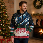 Gamer Christmas Hoodie Pixel Art Black XS-4XL - human lifestyle mockup | Our Phoenix Rise