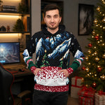 Gamer Christmas Hoodie Pixel Art Black XS-4XL - lifestyle lifestyle mockup | Our Phoenix Rise