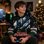 Gamer Christmas Hoodie Pixel Art Black XS-4XL - lifestyle lifestyle mockup | Our Phoenix Rise