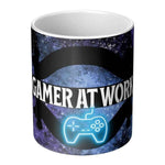Gamer Heat Changing Mug - "Gamer At Work" design fully revealed on hot mug | Our Phoenix Rise