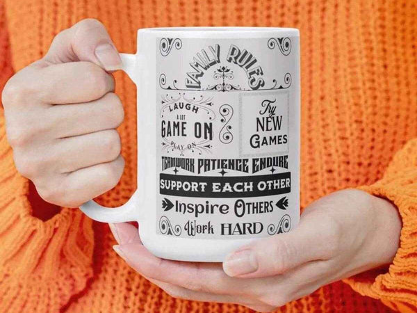 Gamer Family Rules Mug | Positive Gaming Coffee Cup