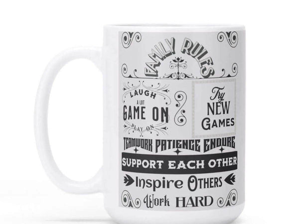 Gamer Family Rules Mug | Positive Gaming Coffee Cup - Iron Phoenix GHG