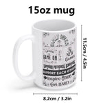 Gamer Family Rules Mug - White Ceramic displaying full design | Our Phoenix Rise