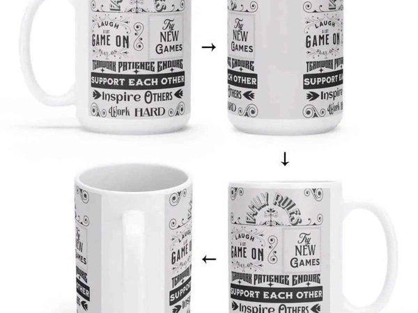 Gamer Family Rules Mug | Positive Gaming Coffee Cup