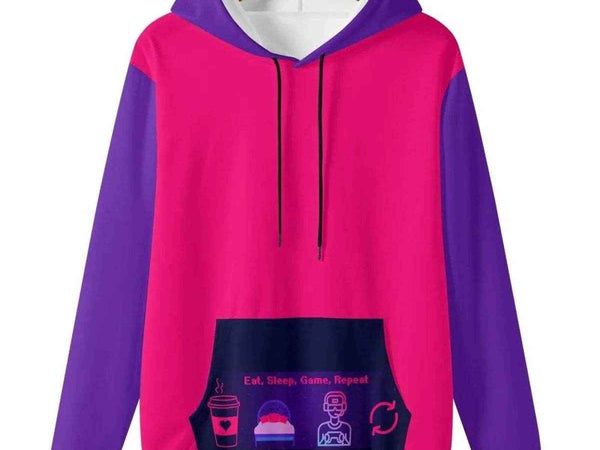 Eat Sleep Game Repeat Color-Block Hoodie