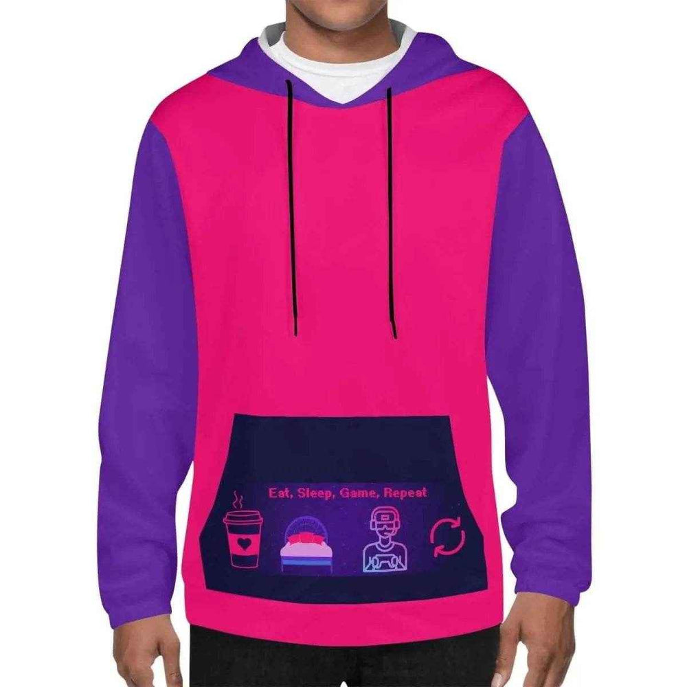 Eat Sleep Game Repeat Color-Block Hoodie