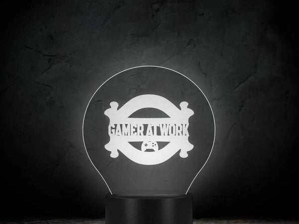 "Gamer at Work" LED Desk Sign | Iron Phoenix GHG 2025 - Iron Phoenix GHG