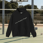 Personalized Gamer Hoodie - Black with Player text on outdoor court | Our Phoenix Rise