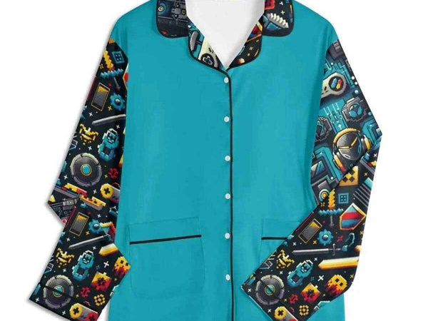 Custom Teal Gamer Pajamas | Personalized Loungewear