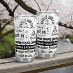 Gamer Family Rules Travel Mug - Front view with rules text | Our Phoenix Rise
