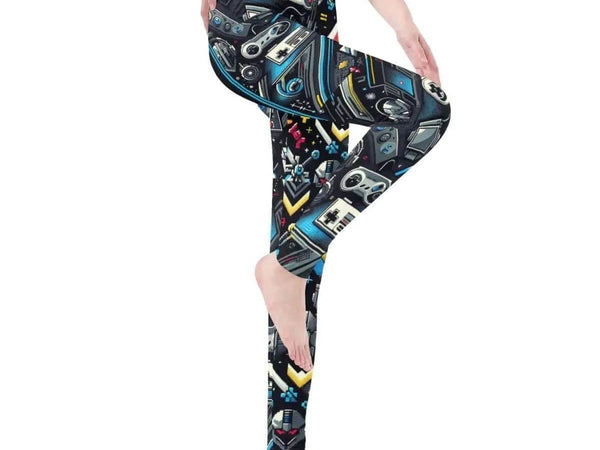 Pixel Art Gaming Leggings | Retro Gamer Yoga Tights - Iron Phoenix GHG