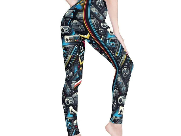 Pixel Art Gaming Leggings | Retro Gamer Yoga Tights - Iron Phoenix GHG