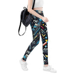 Retro Gaming Leggings Pixel Art - Black detail of design | Our Phoenix Rise