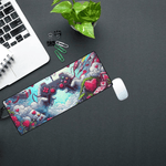Gaming Controller Desk Mat - Close up of hearts, clouds, and game elements | Our Phoenix Rise