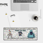 Gamer Slogan Desk Mat | Knight and Ninja Gaming Mouse Pad - Iron Phoenix GHG