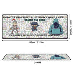 Gamer Slogan Desk Mat | Knight and Ninja Gaming Mouse Pad