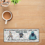 Gamer Slogan Desk Mat | Knight and Ninja Gaming Mouse Pad - Iron Phoenix GHG