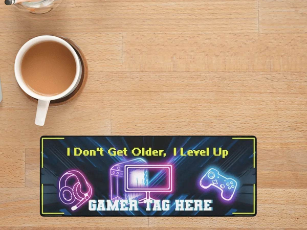 Level Up Gamer Desk Mat | Personalized Slogan Mouse Pad - Iron Phoenix GHG