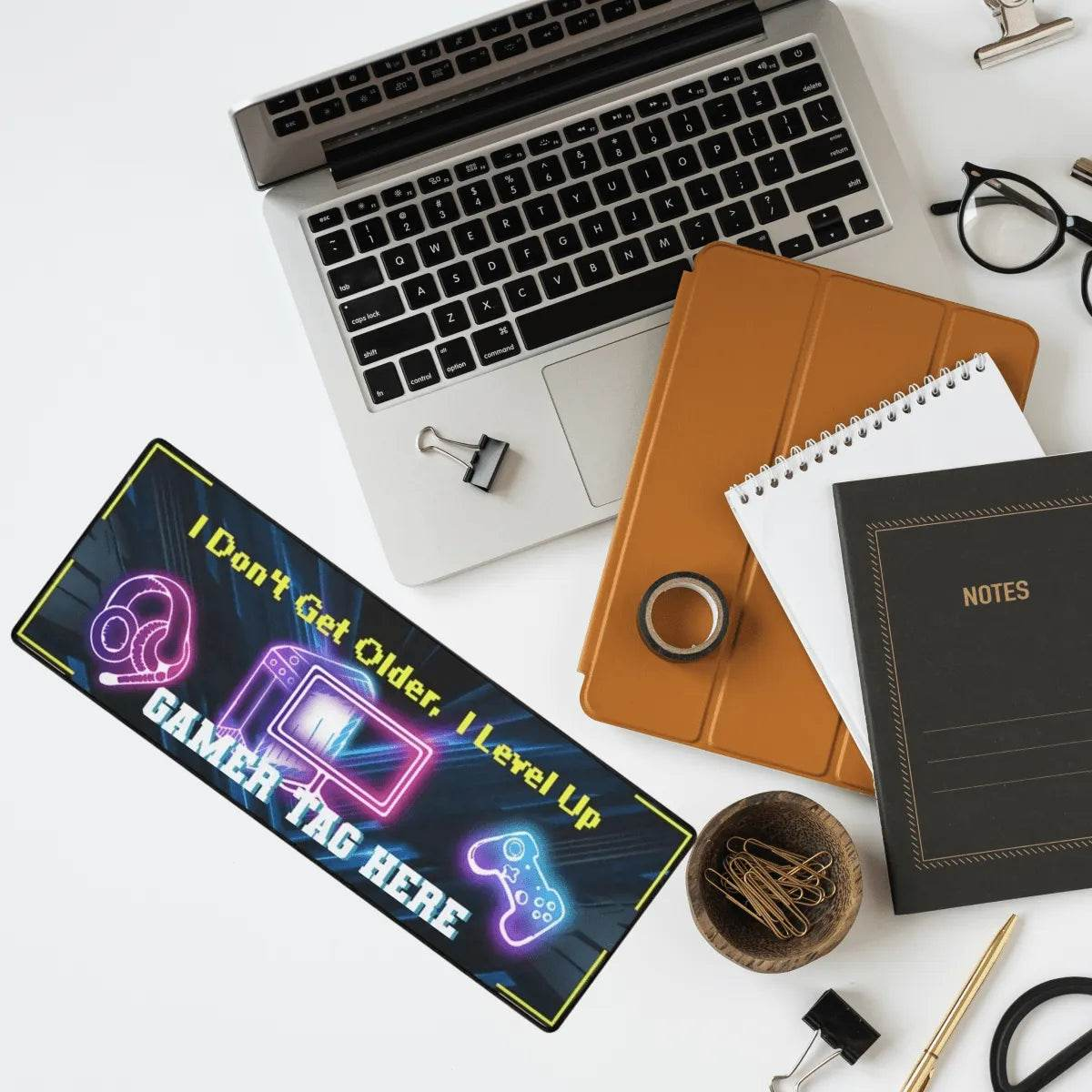 Level Up Gamer Desk Mat | Personalized Slogan Mouse Pad - Detail 3 | Our Phoenix Rise