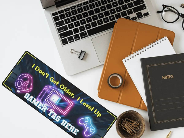 Level Up Gamer Desk Mat | Personalized Slogan Mouse Pad - Iron Phoenix GHG