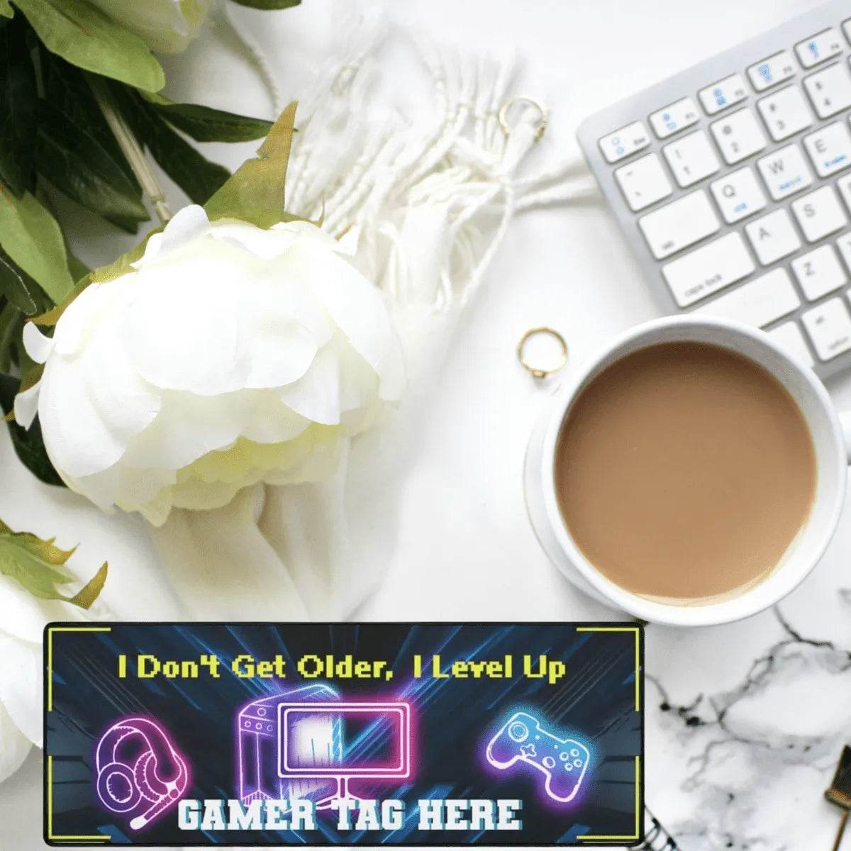 Level Up Gamer Desk Mat | Personalized Slogan Mouse Pad