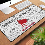 Gaming Superpower Desk Mat | Superhero Slogan Mouse Pad