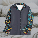 Personalized Gamer Pajamas - Full view of white pajama pants with pixel design | Our Phoenix Rise