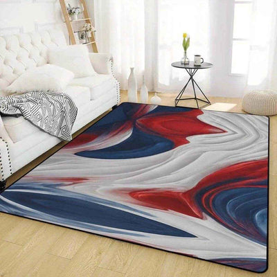 Abstract Red White Blue Rug | Gaming and Yoga Mat