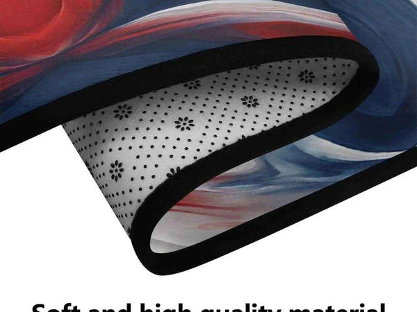Abstract Red White Blue Rug | Gaming and Yoga Mat