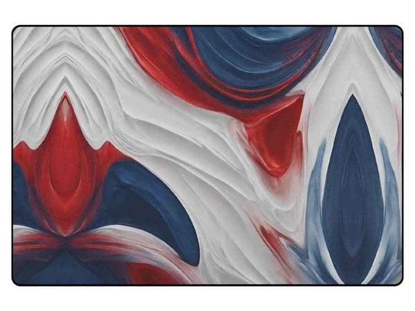 Abstract Red White Blue Rug | Gaming and Yoga Mat