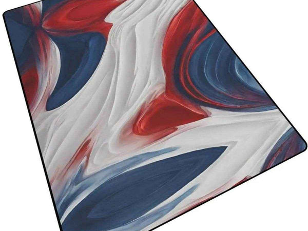 Abstract Red White Blue Rug | Gaming and Yoga Mat
