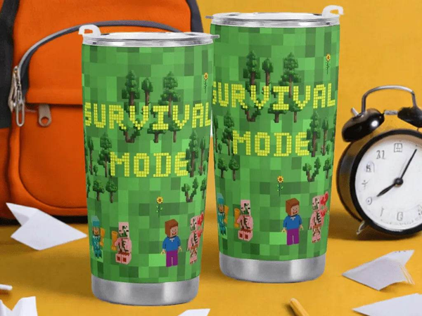 "Block World" Pixelated Travel Mug | Iron Phoenix GHG - Iron Phoenix GHG