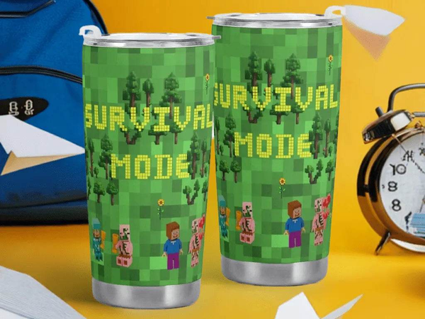 "Block World" Pixelated Travel Mug | Iron Phoenix GHG - Iron Phoenix GHG