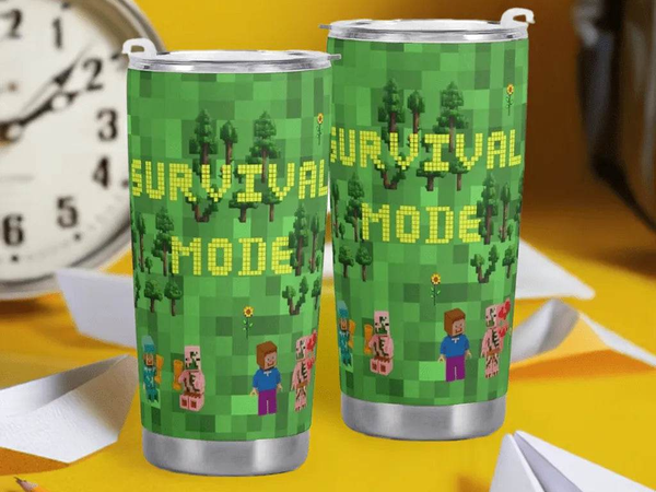 "Block World" Pixelated Travel Mug | Iron Phoenix GHG - Iron Phoenix GHG