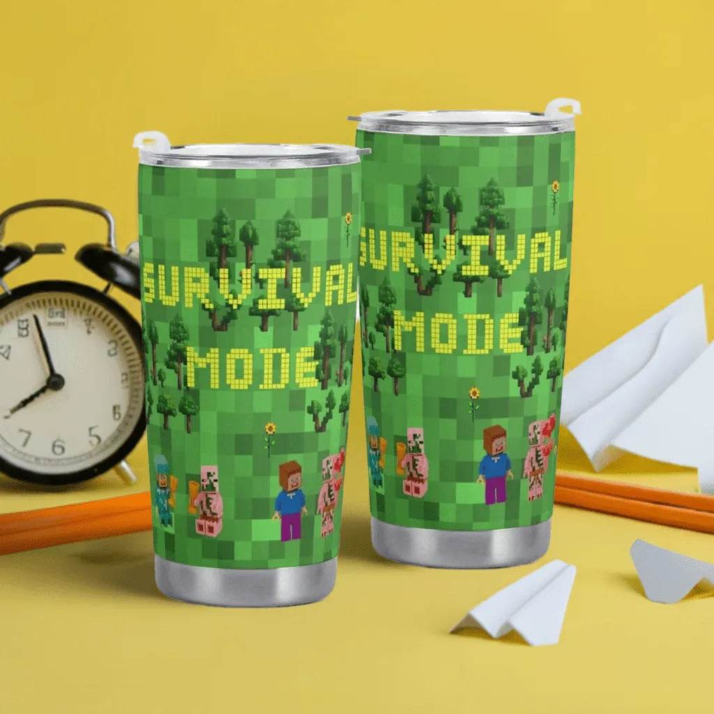 Block World Pixelated Travel Mug