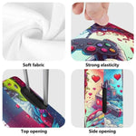 Pixel Heart Luggage Cover | Gamer Love Travel Protector