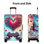 Pixel Heart Gaming Luggage Cover - Front and side view showing full design | Our Phoenix Rise