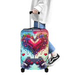 Pixel Heart Luggage Cover | Gamer Love Travel Protector