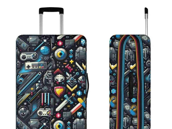 Retro Gamer Luggage Cover | Pixel Art Travel Protector
