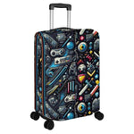 Retro Gamer Luggage Cover Pixel Art Travel Protector Detailed View 4 | Our Phoenix Rise