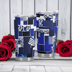 "Blue Matrix" Abstract Art Tumbler | Iron Phoenix GHG - Iron Phoenix GHG