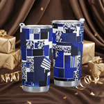 Blue Matrix Abstract Art Tumbler Detailed View 9 | Our Phoenix Rise