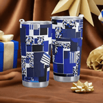 Blue Matrix Abstract Art Tumbler Detailed View 11 | Our Phoenix Rise