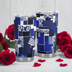 Blue Matrix Abstract Art Tumbler Detailed View 3 | Our Phoenix Rise