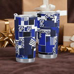 Blue Matrix Abstract Art Tumbler Detailed View 10 | Our Phoenix Rise